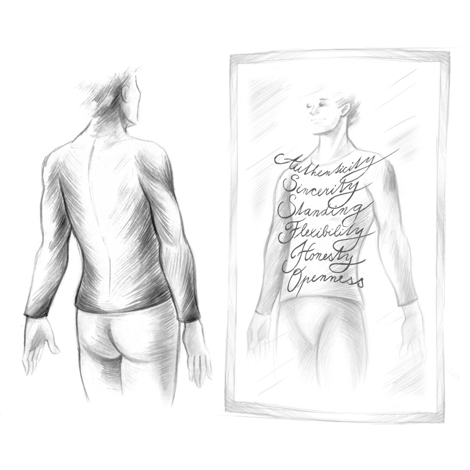 BodyCoaching illustration of a figure facing a mirror